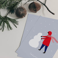 Digitale Weihnachtskarte "Snowman" - Vorlage A6 zum Ausdrucken