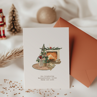 Weihnachtswärme am Kamin – Festliche Klappkarten im 10er-Pack