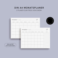 Monatsplaner - digitaler Planer zum Ausdrucken
