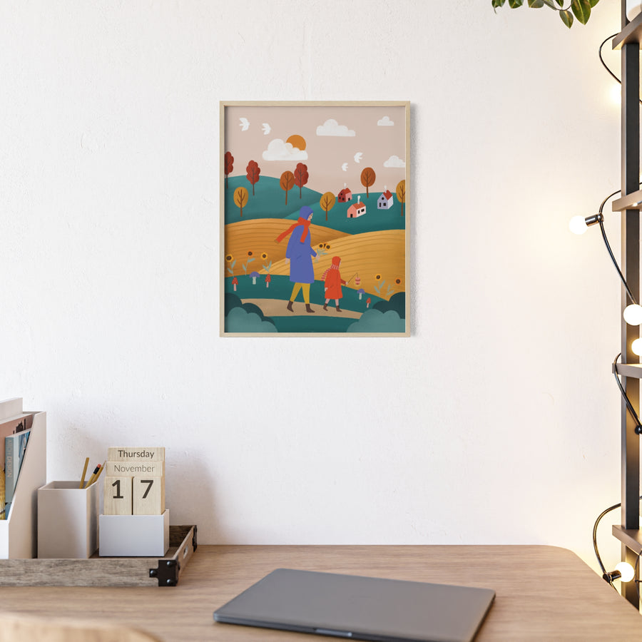 Ein Herbstspaziergang – gerahmter Kunstdruck