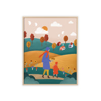 Ein Herbstspaziergang – gerahmter Kunstdruck