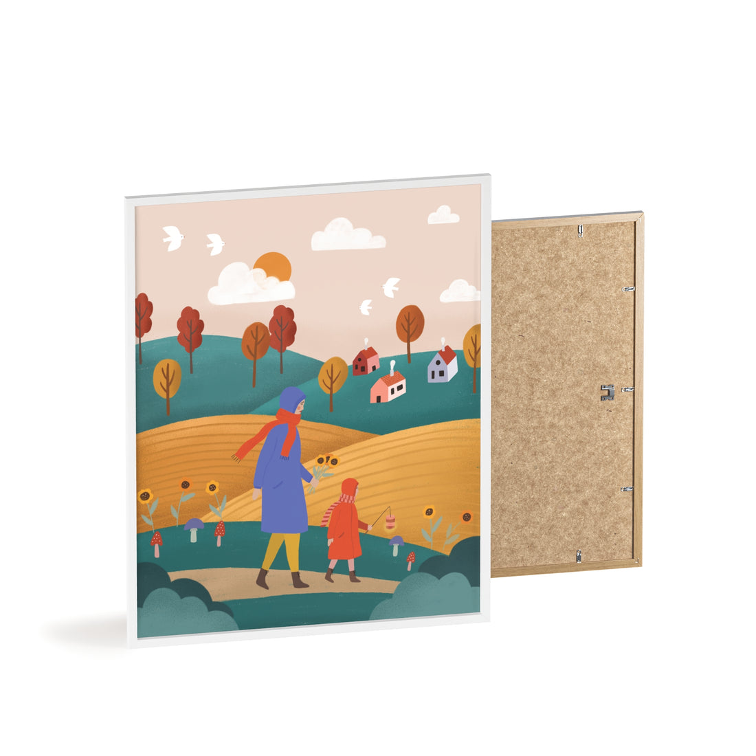 Ein Herbstspaziergang – gerahmter Kunstdruck