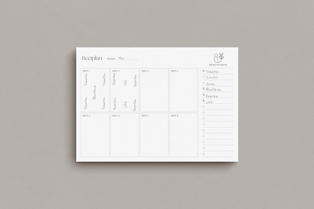 Gartenplaner - Beetplaner A4 zum Ausdrucken