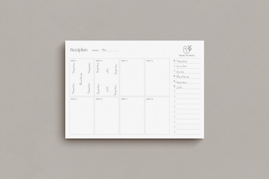 Gartenplaner - Beetplaner A4 zum Ausdrucken