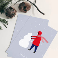 Digitale Weihnachtskarte "Snowman" - Vorlage A6 zum Ausdrucken