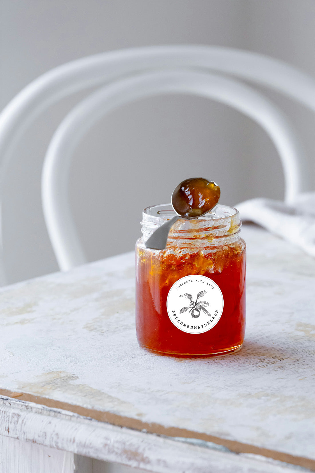 Marmeladen-Etiketten rund zum Ausdrucken – 24 Obstsorten, 5 cm Durchmesser