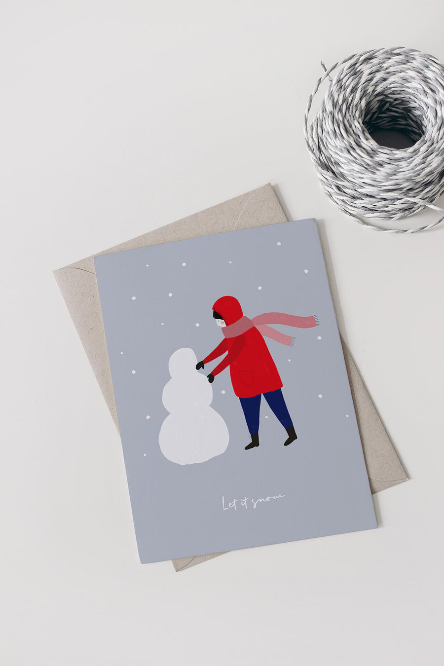 Digitale Weihnachtskarte "Snowman" - Vorlage A6 zum Ausdrucken