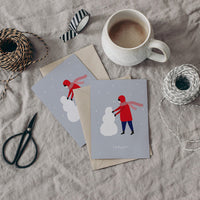 Digitale Weihnachtskarte "Snowman" - Vorlage A6 zum Ausdrucken