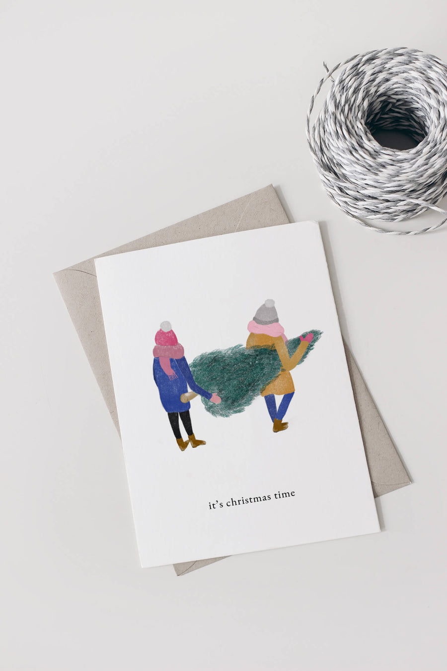 Digitale Weihnachtskarte "Weihnachtsbaum" - Vorlage DIN A6 zum Ausdrucken