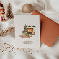 Weihnachtswärme am Kamin – Festliche Klappkarten im 10er-Pack
