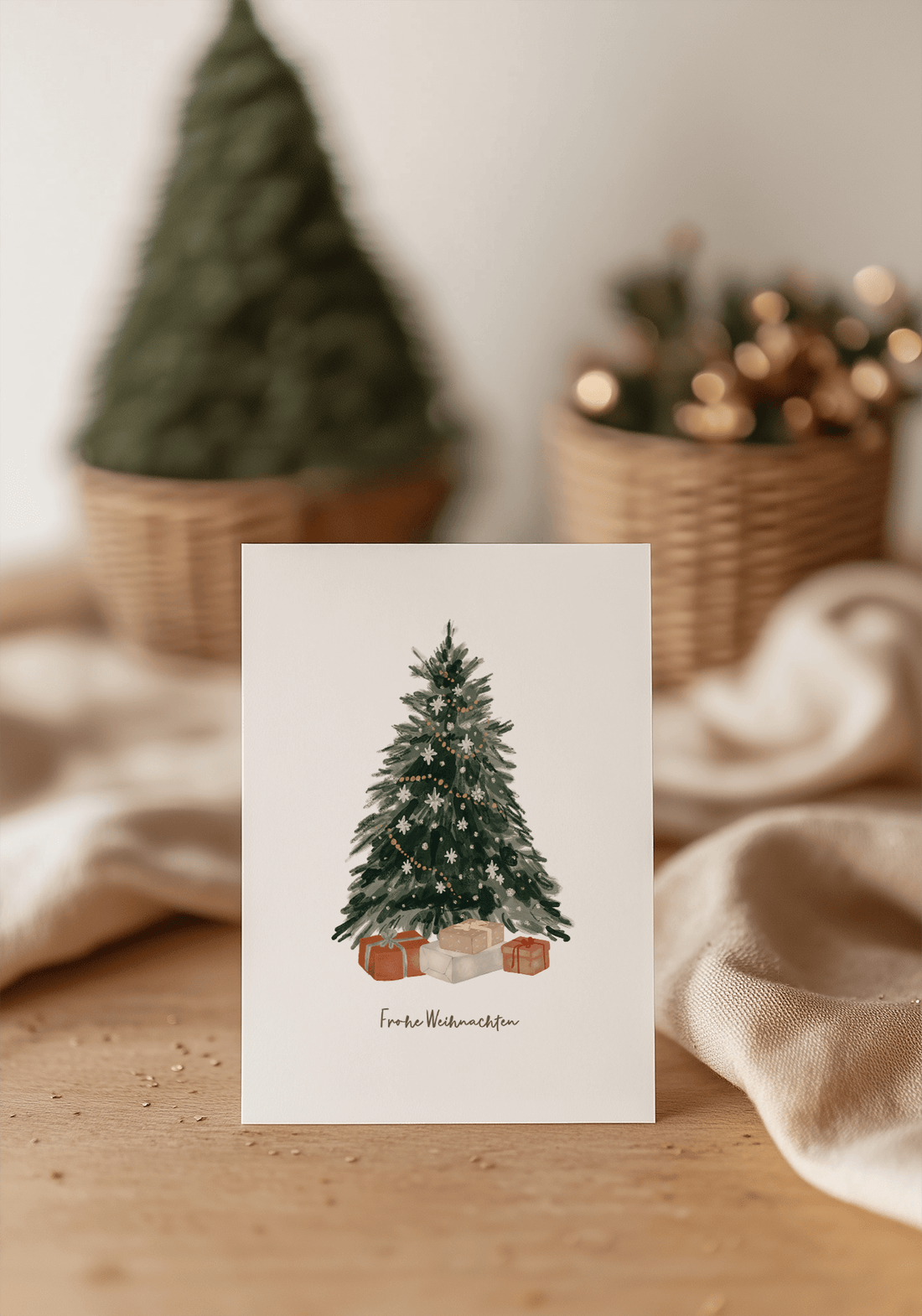 Skandinavischer Weihnachtsbaum – Weihnachtskarte im 10er-Pack