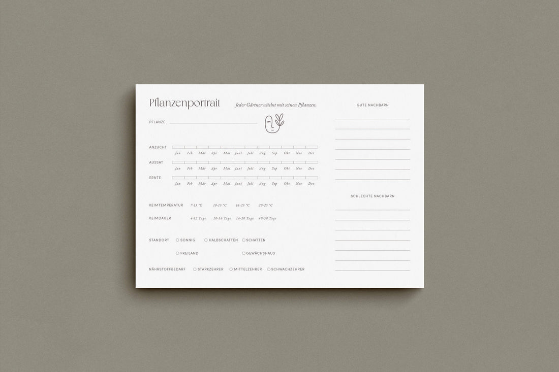 Pflanzenplaner - Pflanzenportrait A4 zum Ausdrucken
