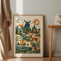 Nordische Mythen | Kunstdruck im Holzrahmen
