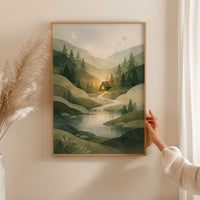 Stille im Wald | Kunstdruck im Holzrahmen