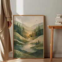 Stille im Wald | Kunstdruck im Holzrahmen