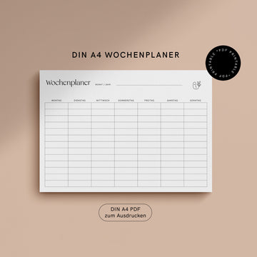 Wochenplaner - DIN A4 Vorlage - digitaler Planer zum Ausdrucken