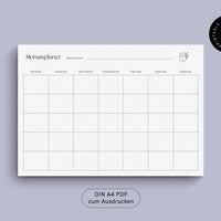 Monatsplaner - digitaler Planer zum Ausdrucken